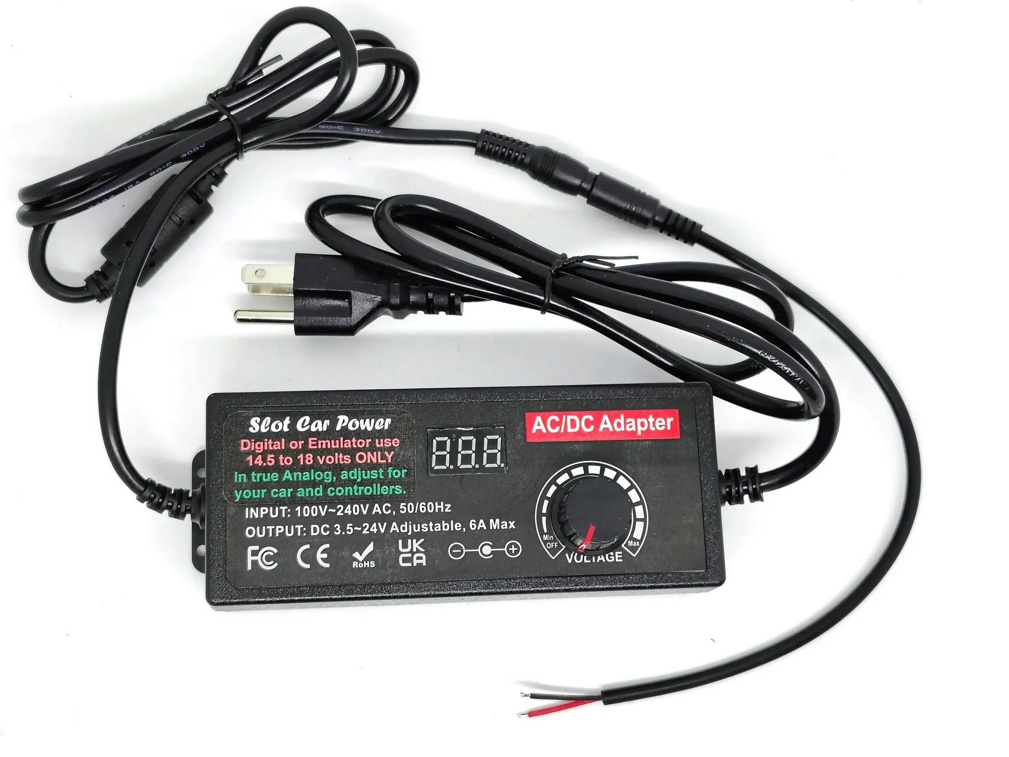 6 Ampere variable slot car power supply with meter