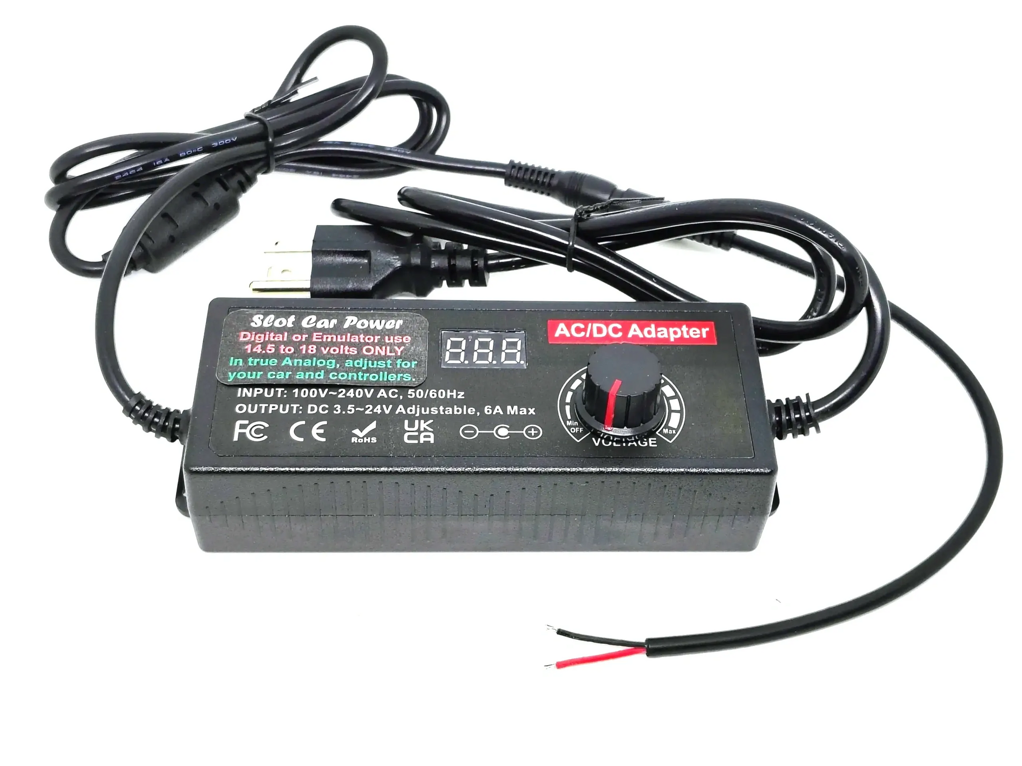 6 Ampere variable slot car power supply with meter