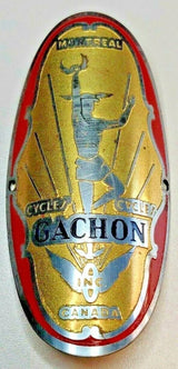 Gachon Montreal Canada vintage nameplate / headbadge. 77 mm high RARE