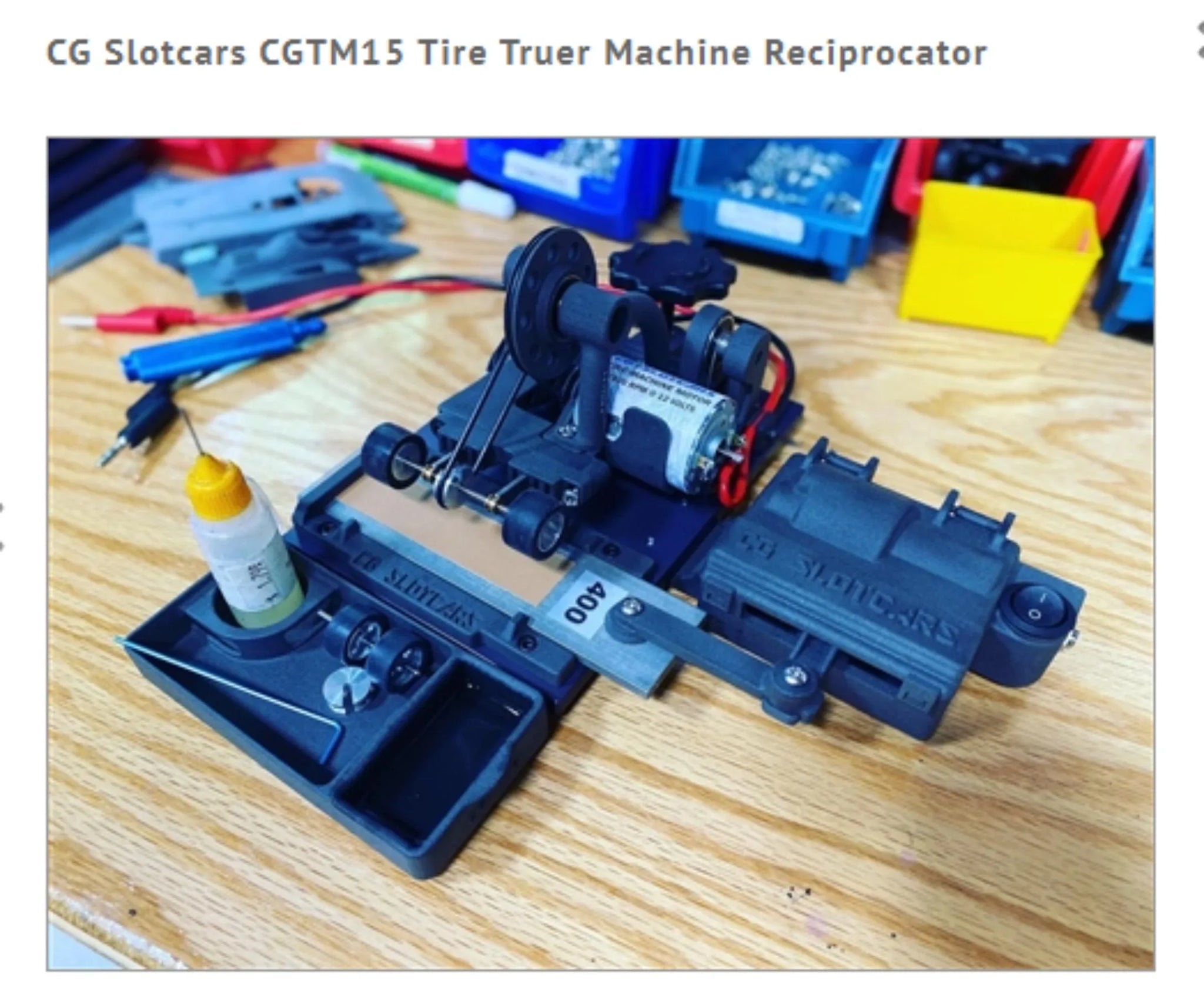 CG Slotcars CGTM16 Modular Tire Machine Parts Tray.