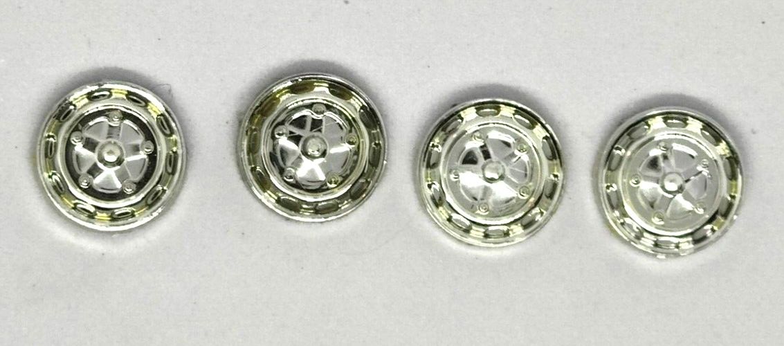 Wheel Inserts, 1/24 Chrome wheel inserts .525" diameter. Set of four.