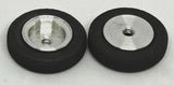 Wheels, vintage. 21mm dia. x 5.75mm wide. 13/16" X 3/16" 5-40 threaded axle.
