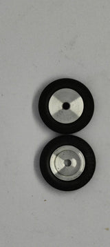 Wheels, vintage. 21mm dia. x 5.75mm wide. 13/16" X 3/16" 5-40 threaded axle.