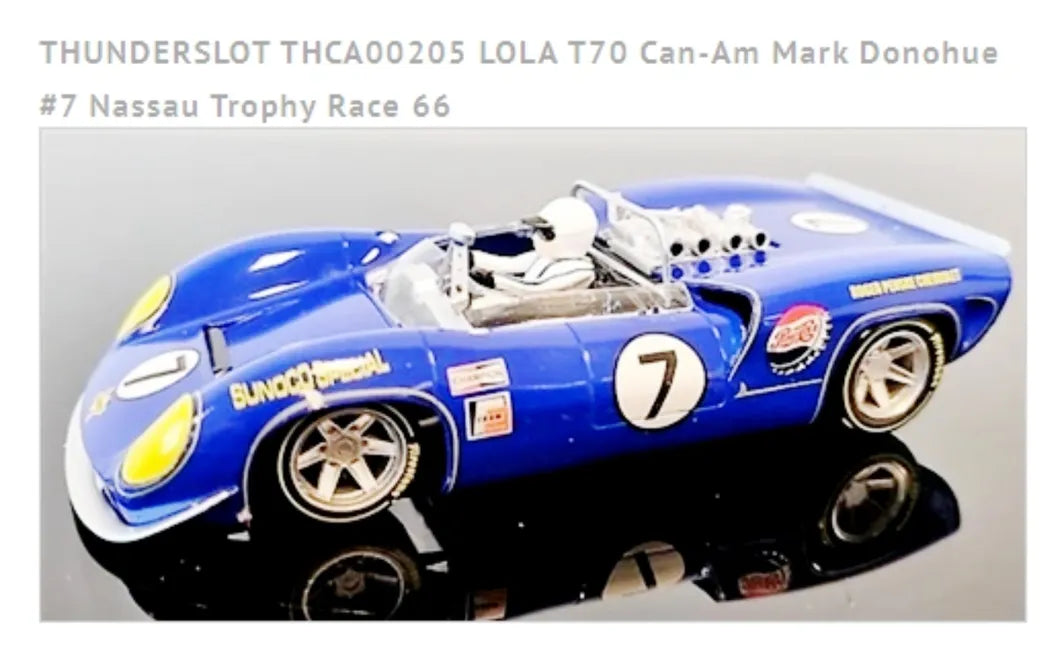 THUNDERSLOT 1/32 Analog LOLA T70 Can-Am Mark Donohue #7 Nassau Trophy Race 66