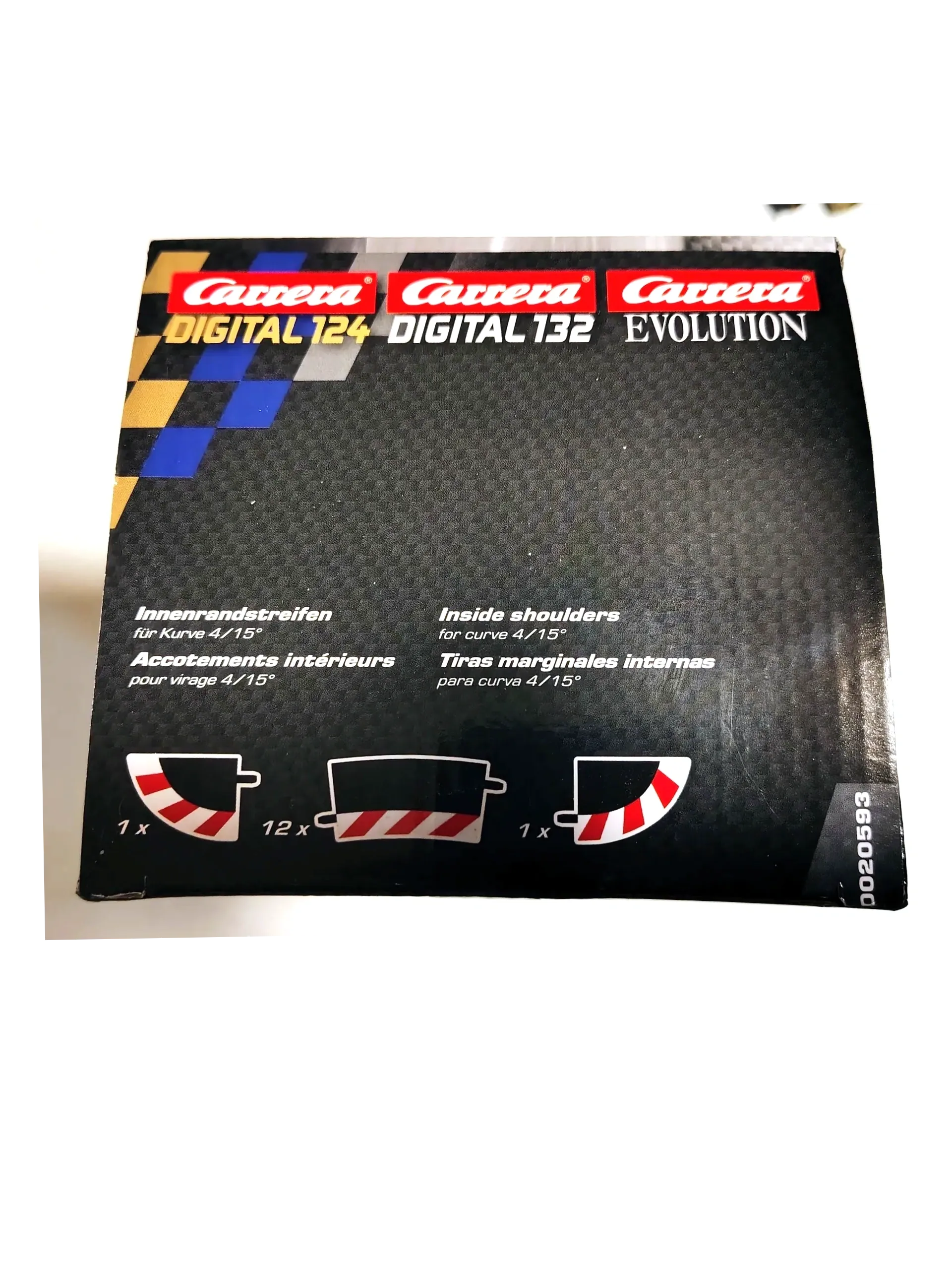 Carrera 20593 Outside Shoulders for Curve 4/15° Package of 12