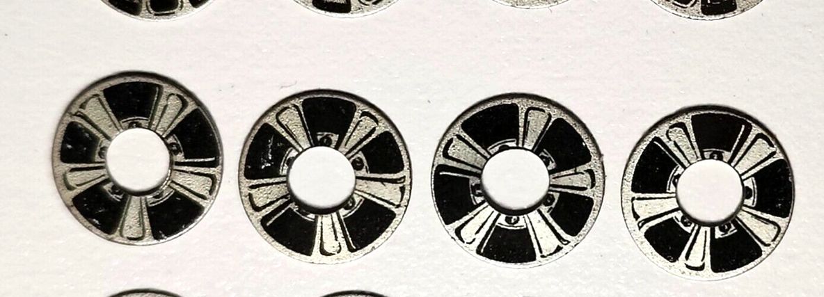 Wheel inserts, Vintage 5 Spoke aluminum.0475"OD.175"ID 4-Pack