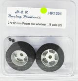 H&R Racing HR1201 27 x 12mm 1/8" axle, set screw front foam rubber tire & wheels