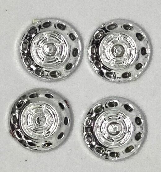 Strombecker 1/32 Jaguar wheel inserts .4" diameter. Set of four.