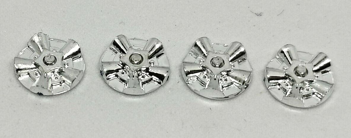 Strombecker 1/32 Five Spoke wheel inserts .4" diameter. Set of four.