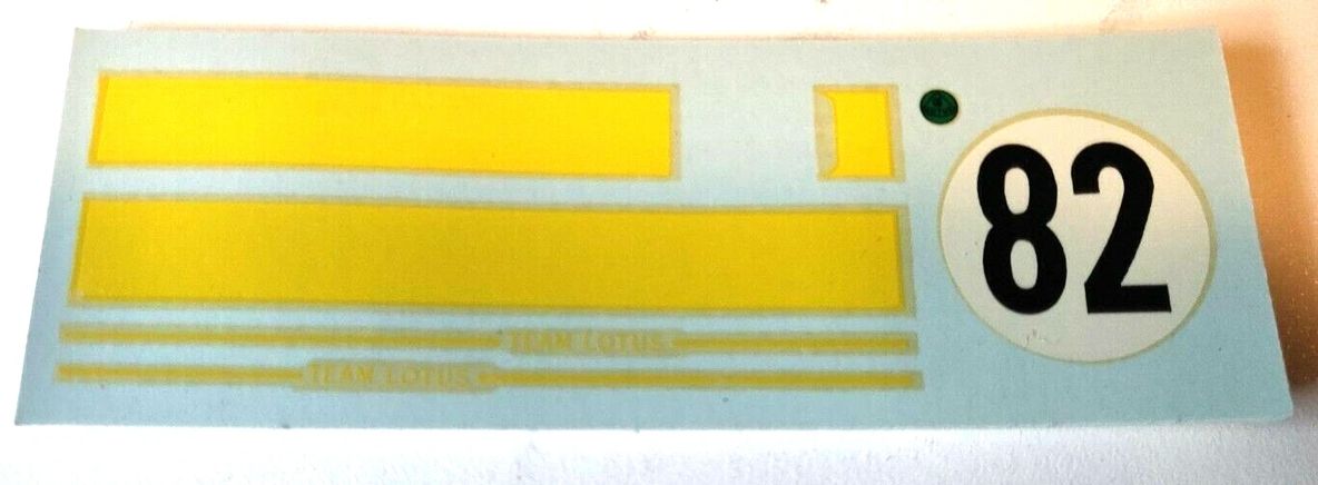 Decals – Strombecker vintage decal sheet for 1/24 Indianapolis Lotus #82