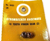 Strombecker Pinion Gear 10 tooth for 3/32" 0.0925" shaft. No. 8432 - 1 pair