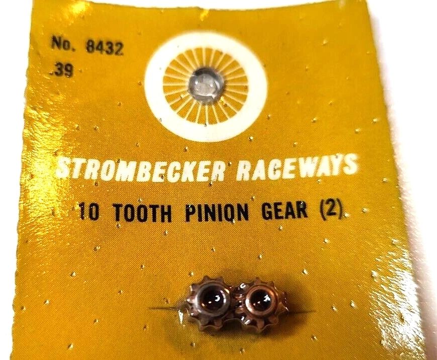 Strombecker Pinion Gear 10 tooth for 3/32" 0.0925" shaft. No. 8432 - 1 pair