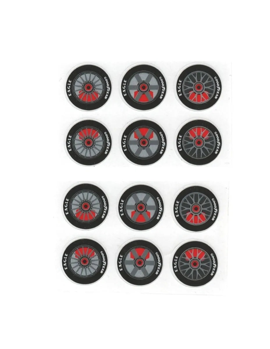 Front Wheel Sticker 5/8" Goodyear (6 pr) also known as JK20035