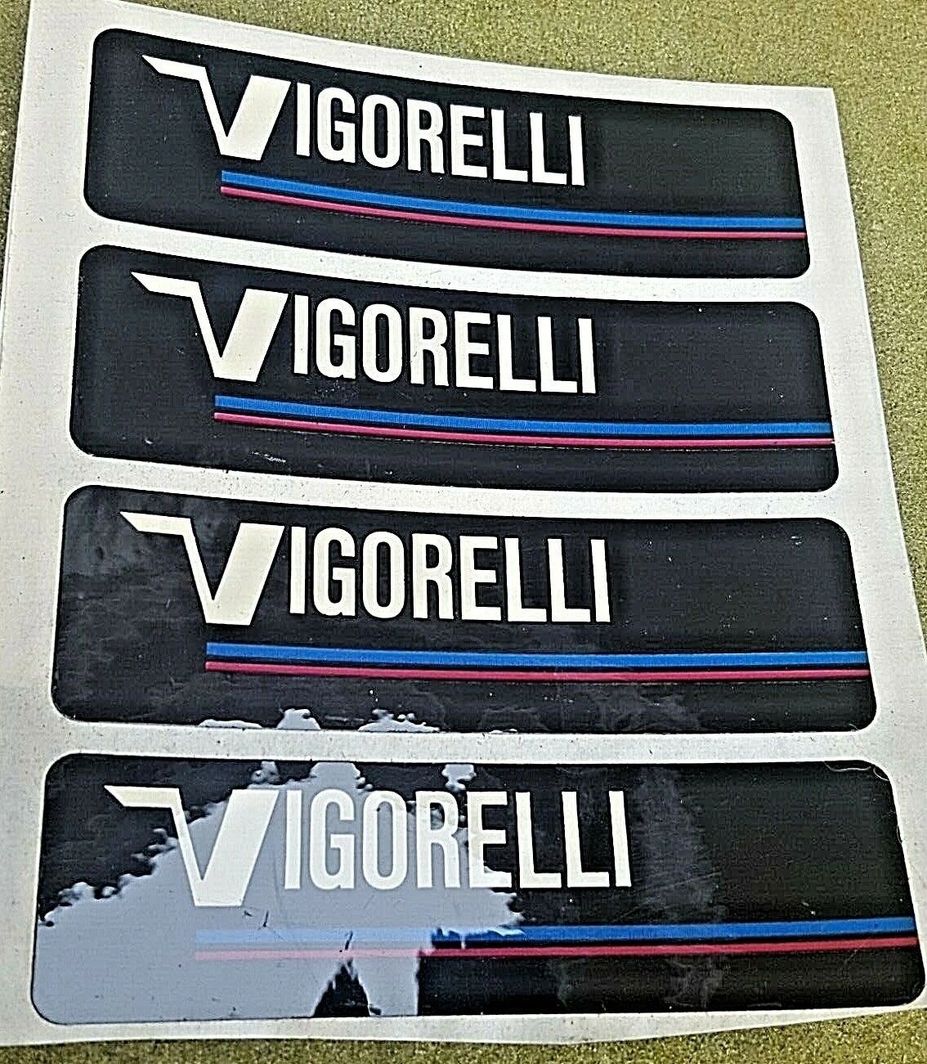 Vigorelli sticker, 1 x 3.5" Highest quality print, not a reproduction. 4 each