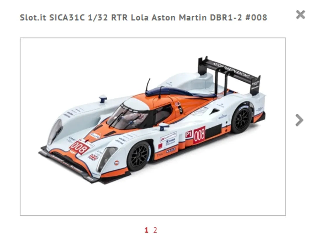 Slot.it 1/32 Analog RTR Car - Lola Aston Martin DBR1-2 2009 - Le Mans / #008