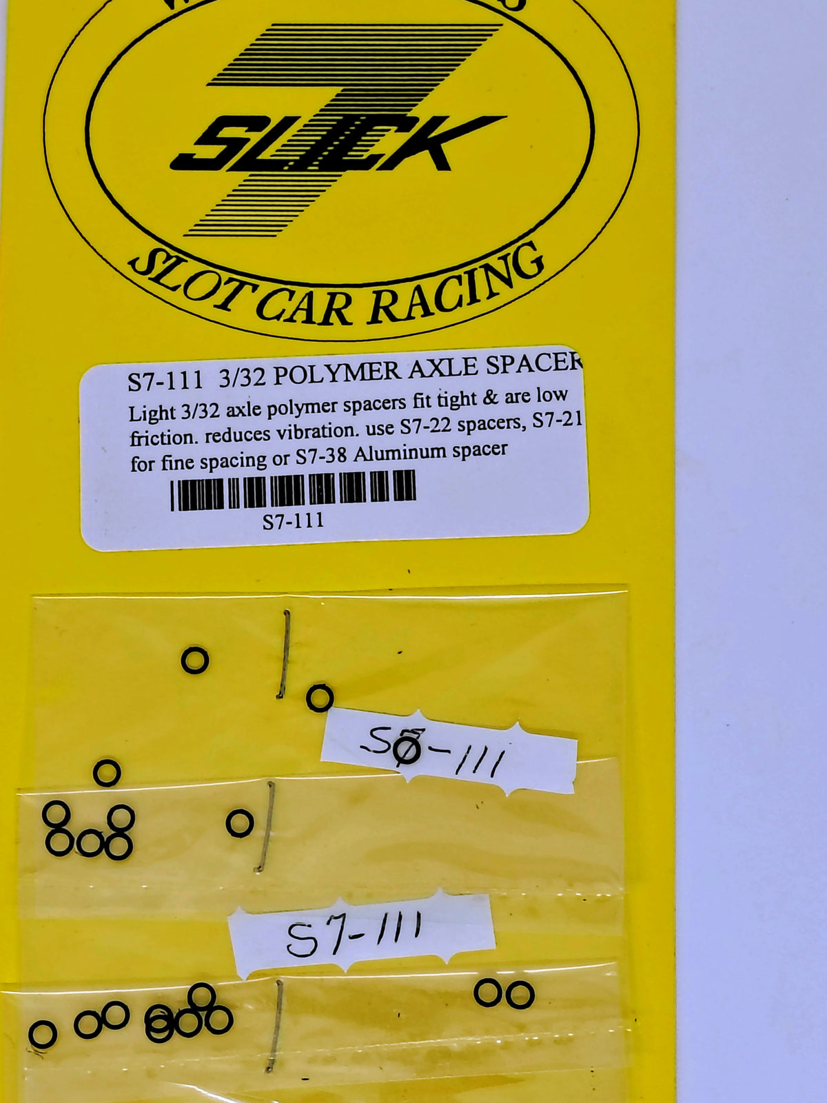 Slick 7 S7-111 Polymer Axle Spacers – 3/32" x .010", 10-Pack