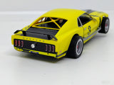 SLOTRAX custom Mustang #3 yellow rear quarter wide tires and spoiler