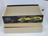 Strombecker Lotus 30 competition kit box side showing chassis and motor features