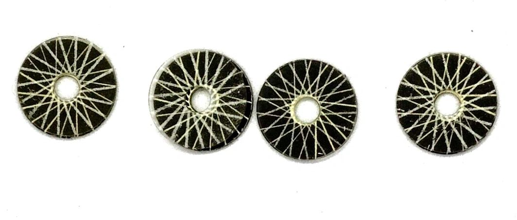 Wheel Inserts, VIP Vintage Spoke Aluminum & acetate. .0475"OD .125"ID Set of four.